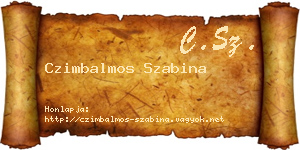 Czimbalmos Szabina névjegykártya